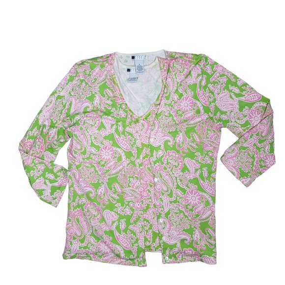 Carole Little Cardigan Sweater and tank top Size Small Medium Womens Silk Blend - Picture 2 of 6